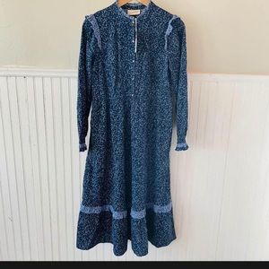 Womens Floral Balloon Ruffle Dress navy button up Universal Thread SIZE XS dress